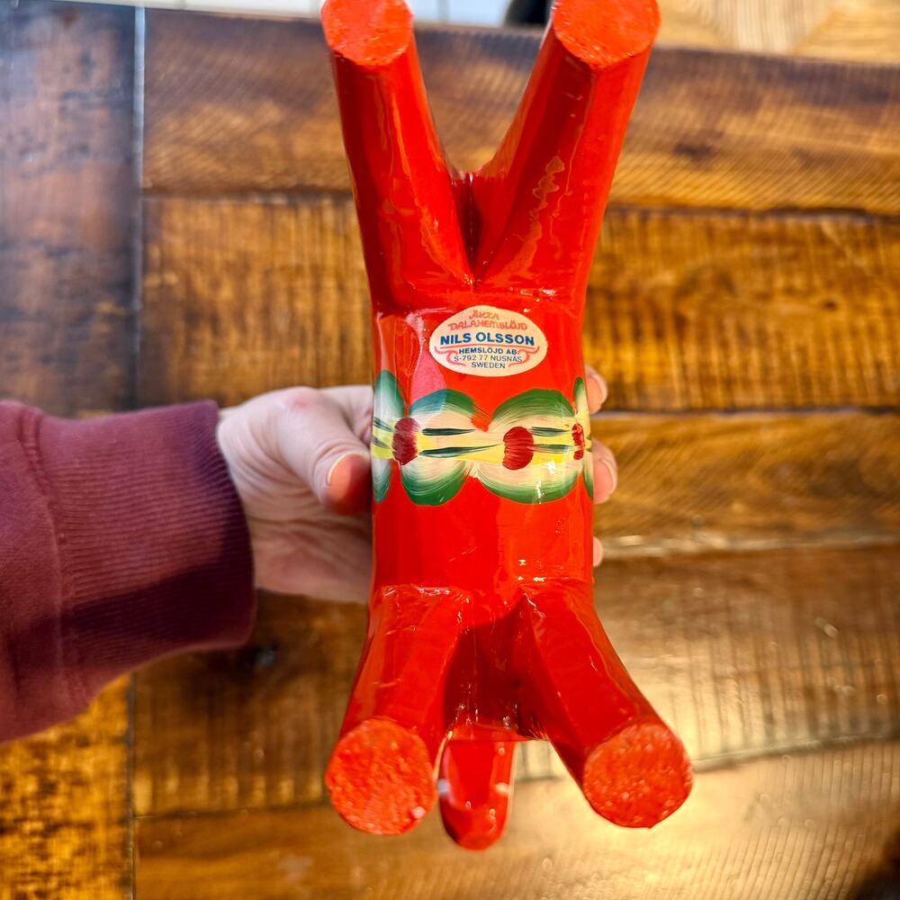 Nils Olsson Dala Horse Orange Red 8 inch tall - Picture 5 of 7